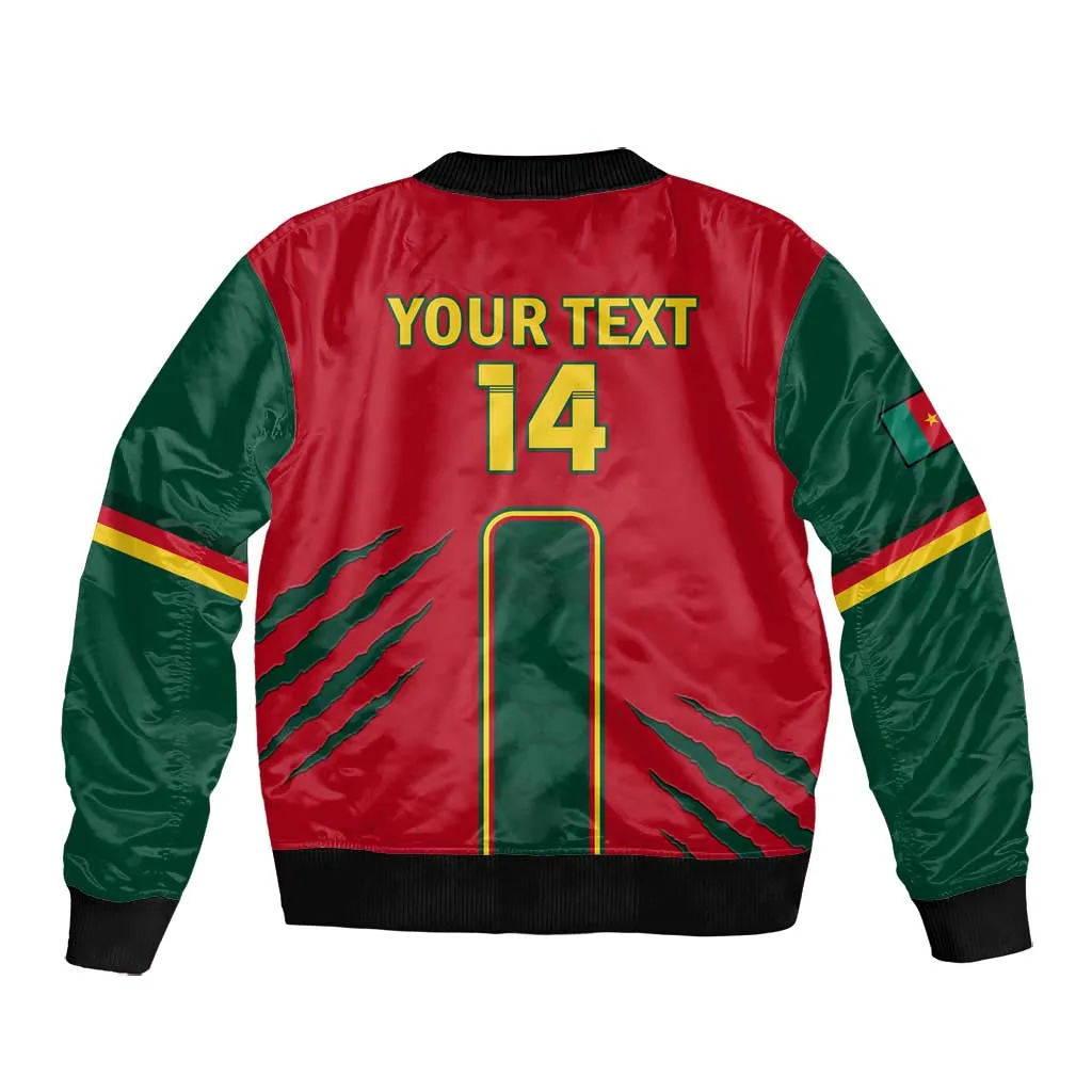 Custom Cameroon Football Bomber Jacket 2024 African Nations Go Champions Lion Style LT14