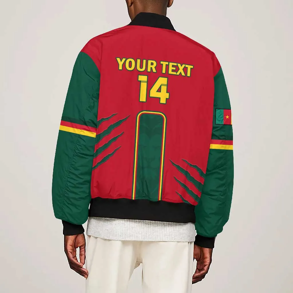 Custom Cameroon Football Bomber Jacket 2024 African Nations Go Champions Lion Style LT14