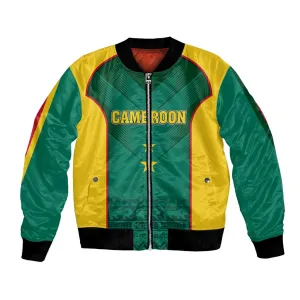 Custom Cameroon Football Bomber Jacket Nations Cup 2024 Les Lions Indomptables LT7