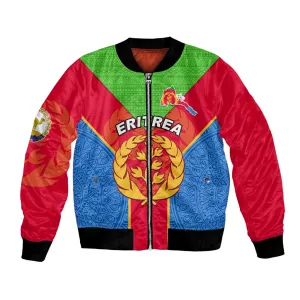 Custom Eritrea Bomber Jacket with Eritrean Emblem Flag and African Pattern Design LT01