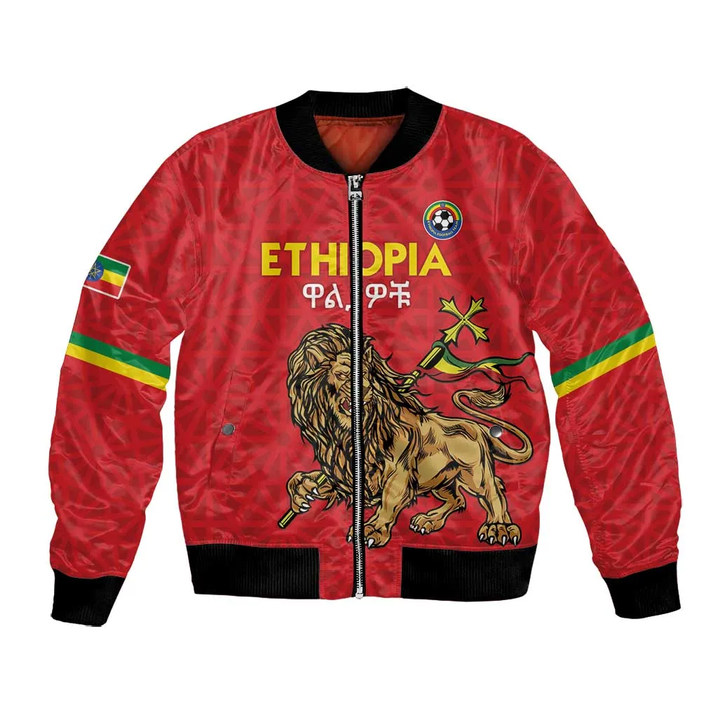 Custom Ethiopia Football Bomber Jacket Go Champions LT15
