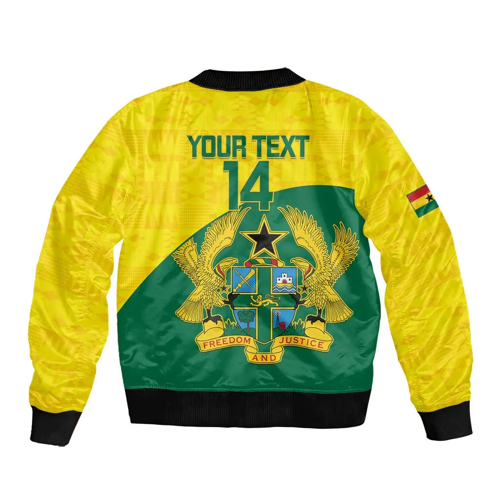 Custom Ghana Black Batters Bomber Jacket Ghanaian Tawny Eagle - Cricket Style LT14
