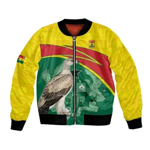 Custom Ghana Black Batters Bomber Jacket Ghanaian Tawny Eagle - Cricket Style LT14