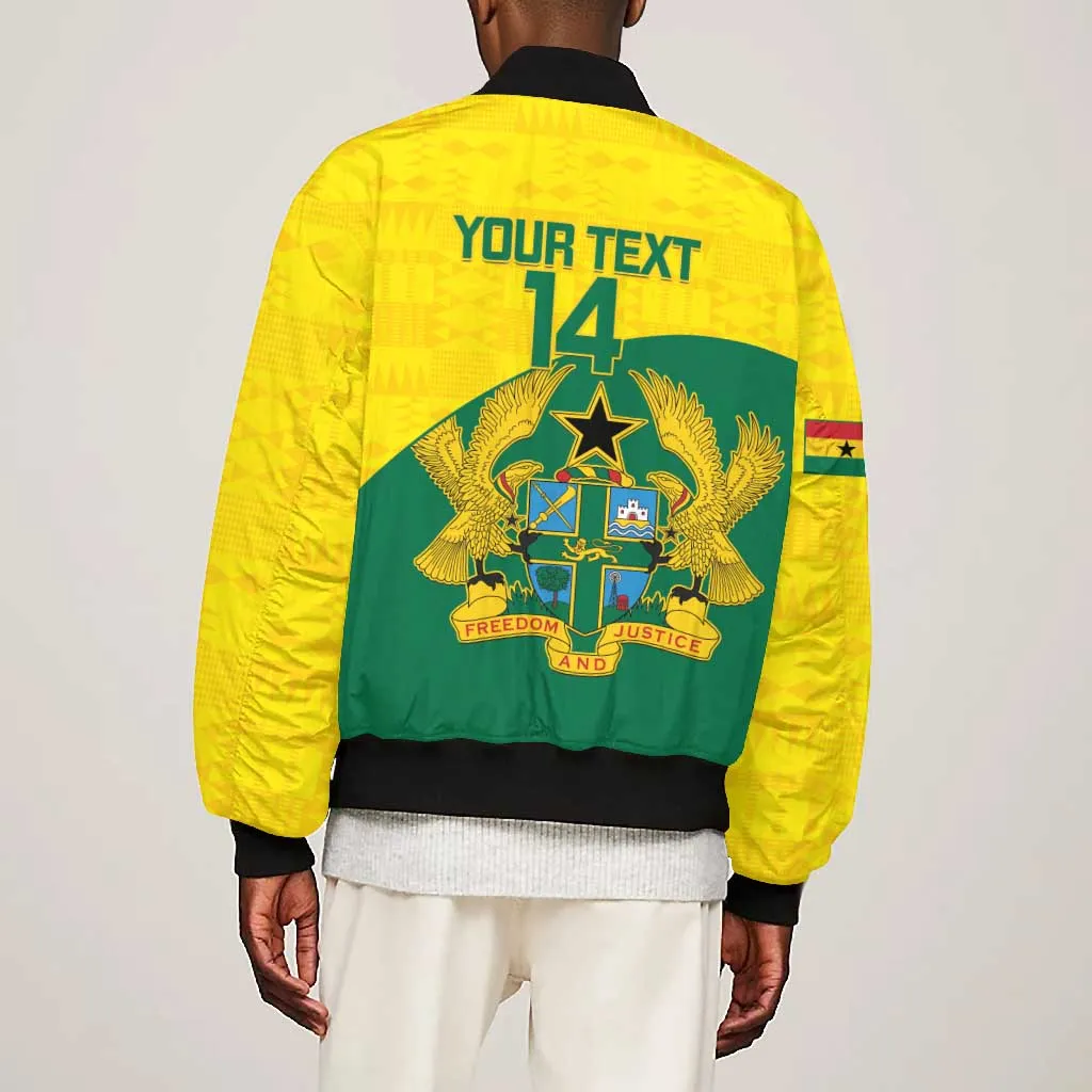 Custom Ghana Black Batters Bomber Jacket Ghanaian Tawny Eagle - Cricket Style LT14