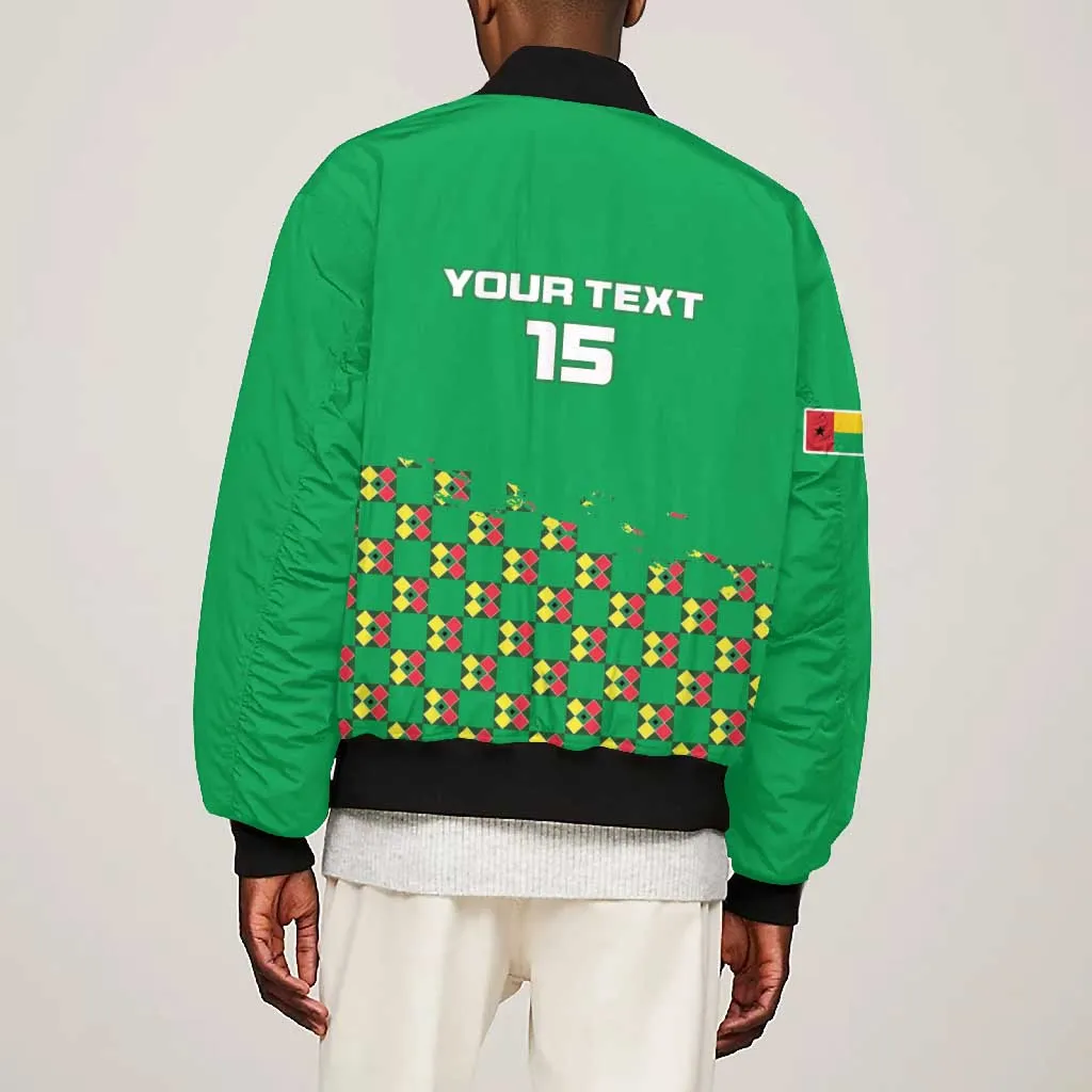 Custom Guinea Bissau Football Bomber Jacket African Wild Dog - Go Djurtus LT15
