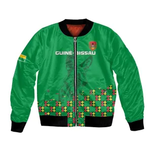 Custom Guinea Bissau Football Bomber Jacket African Wild Dog - Go Djurtus LT15