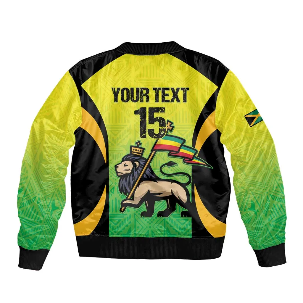 Custom Jamaica Football Sleeve Zip Bomber Jacket Go Champions LT15