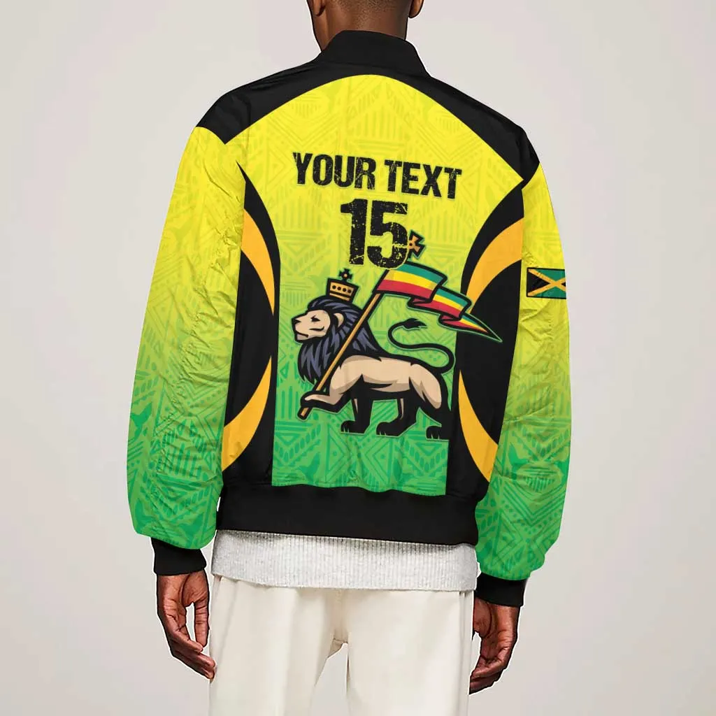 Custom Jamaica Football Sleeve Zip Bomber Jacket Go Champions LT15
