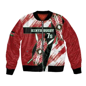 Custom Kenya Rugby Sevens Bomber Jacket Maasai Shield With African Pattern LT14