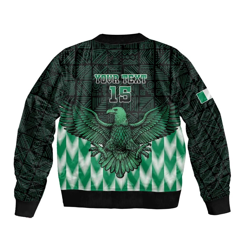 Custom Nigeria Football Bomber Jacket African Pattern LT15