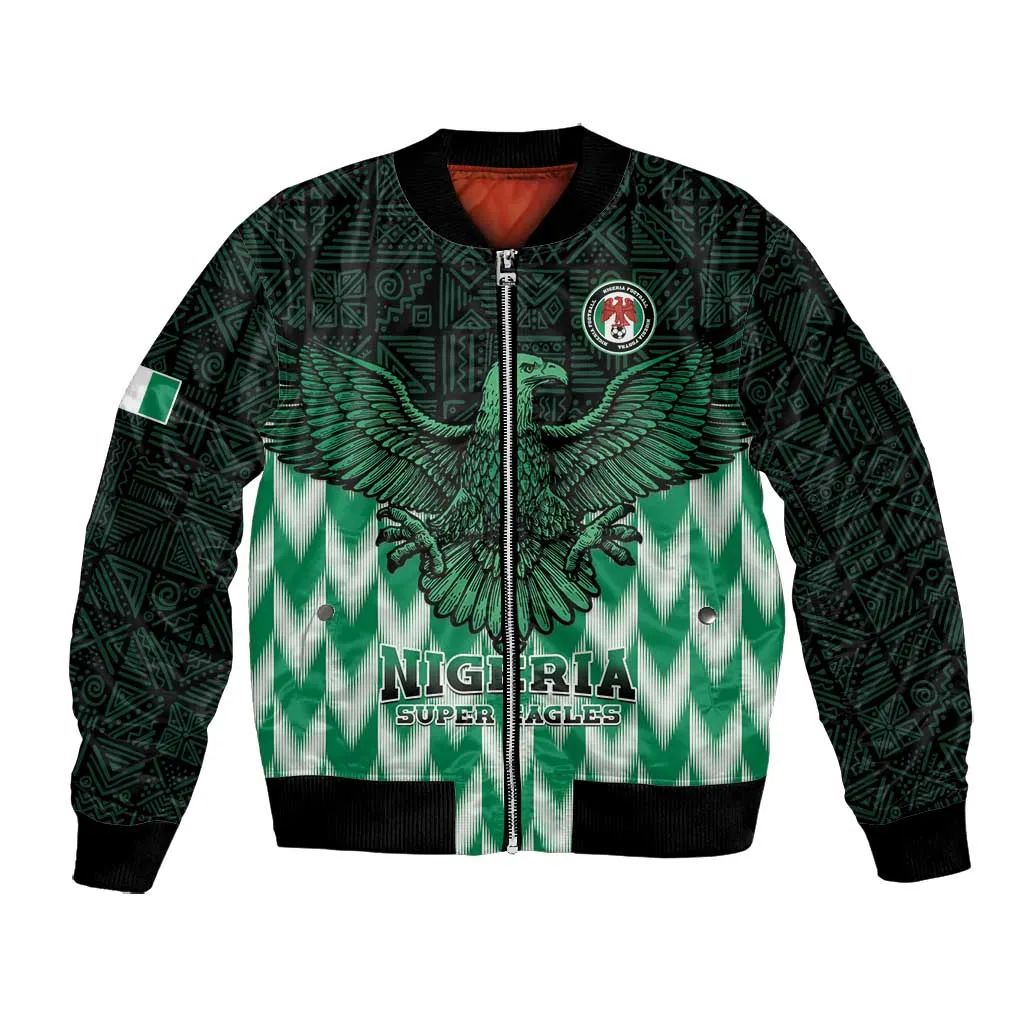 Custom Nigeria Football Bomber Jacket African Pattern LT15