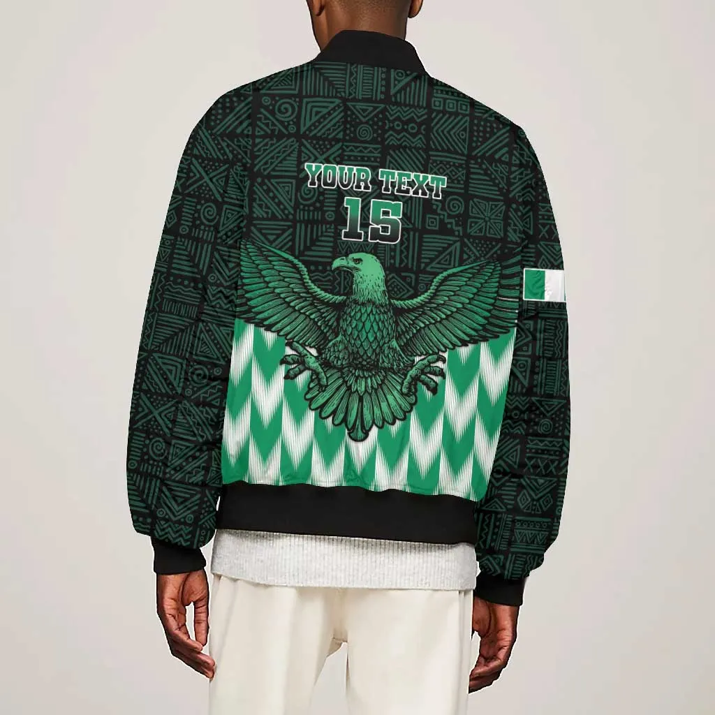 Custom Nigeria Football Bomber Jacket African Pattern LT15