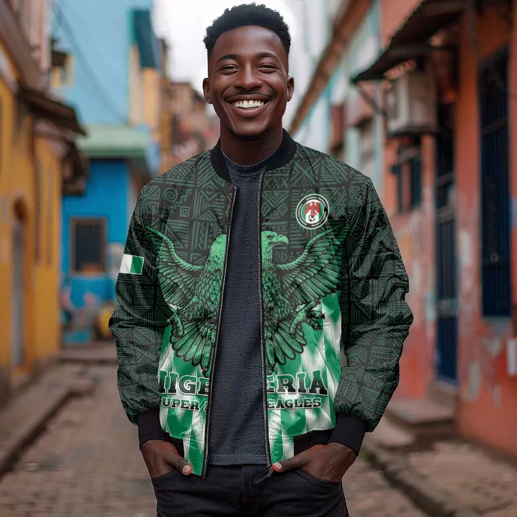 Custom Nigeria Football Bomber Jacket African Pattern LT15
