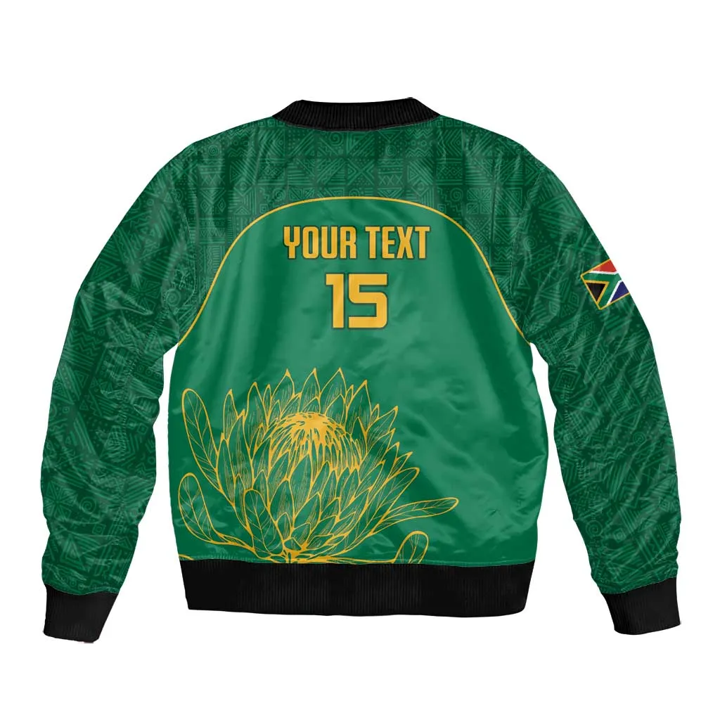 Custom South Africa Bomber Jacket Lion Mascot Proteas Cricket LT15
