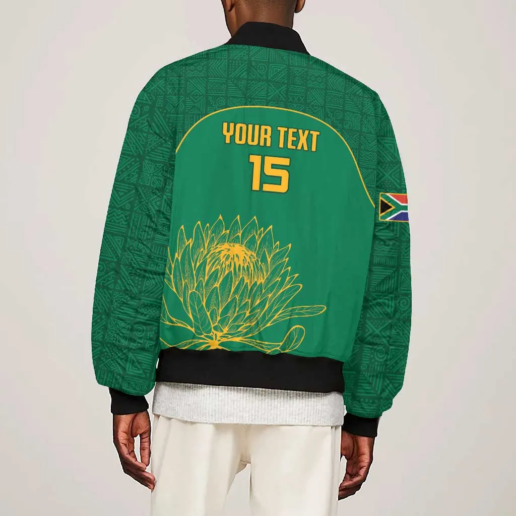 Custom South Africa Bomber Jacket Lion Mascot Proteas Cricket LT15
