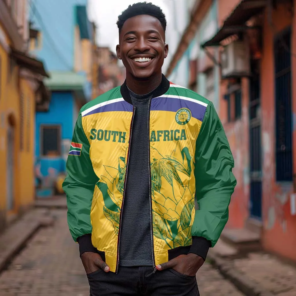 Custom South Africa Cricket Bomber Jacket Go Champions World Cup Proteas LT14