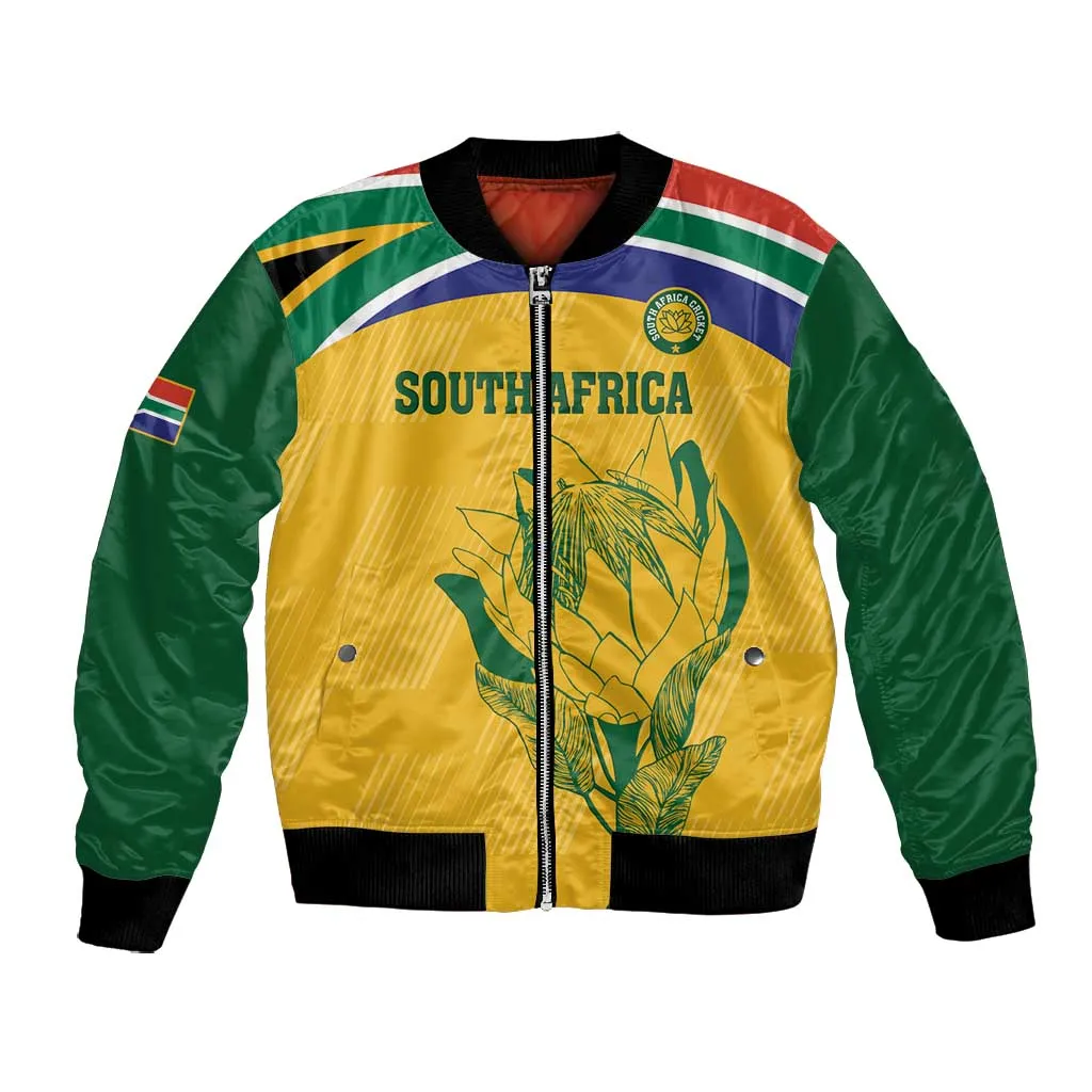 Custom South Africa Cricket Bomber Jacket Go Champions World Cup Proteas LT14