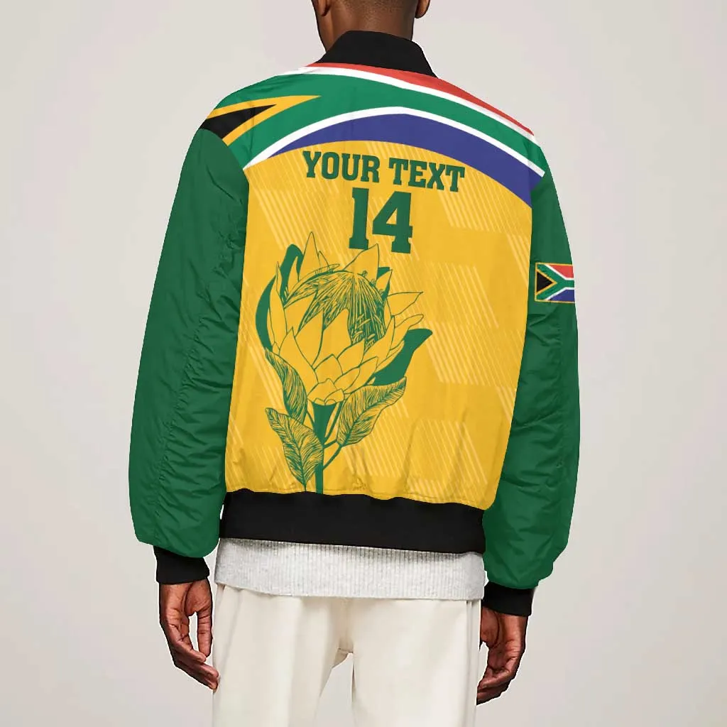 Custom South Africa Cricket Bomber Jacket Go Champions World Cup Proteas LT14