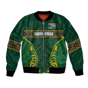 Custom South Africa Rugby Bomber Jacket Springboks Spirit and King Protea LT03