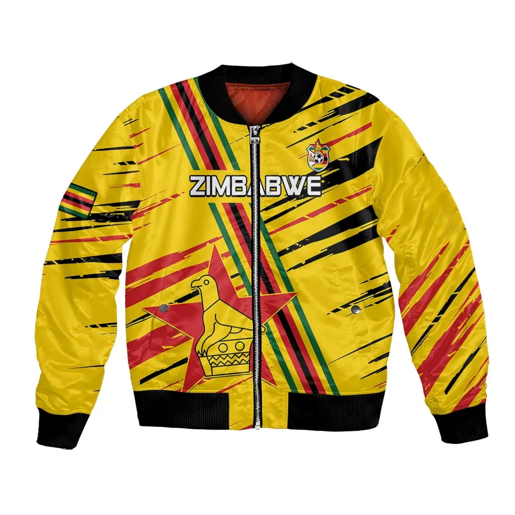 Custom Zimbabwe Football Bomber Jacket Grunge Style LT15