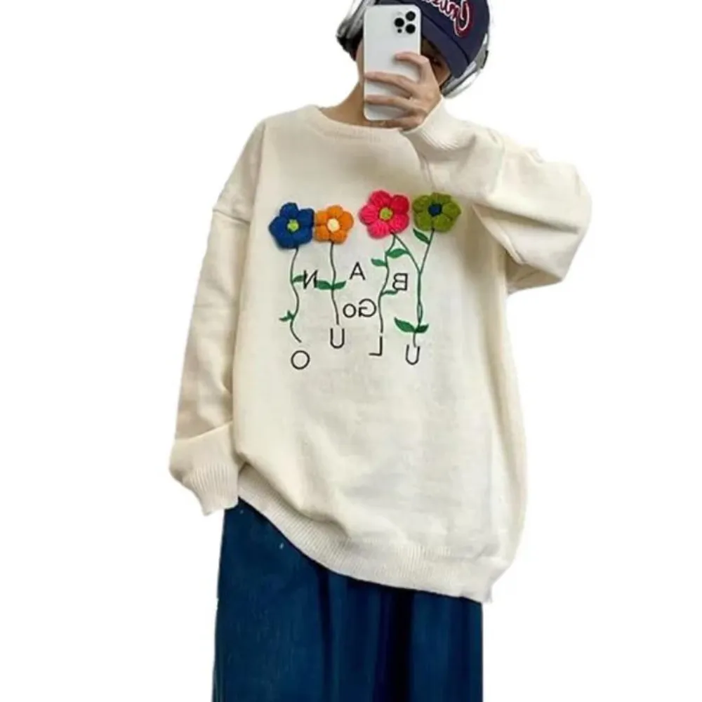 Cute 3D Flower Letter Sweatshirt