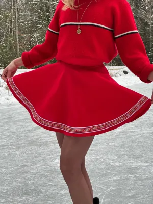 Deerfield Skirt in Ribbon Red