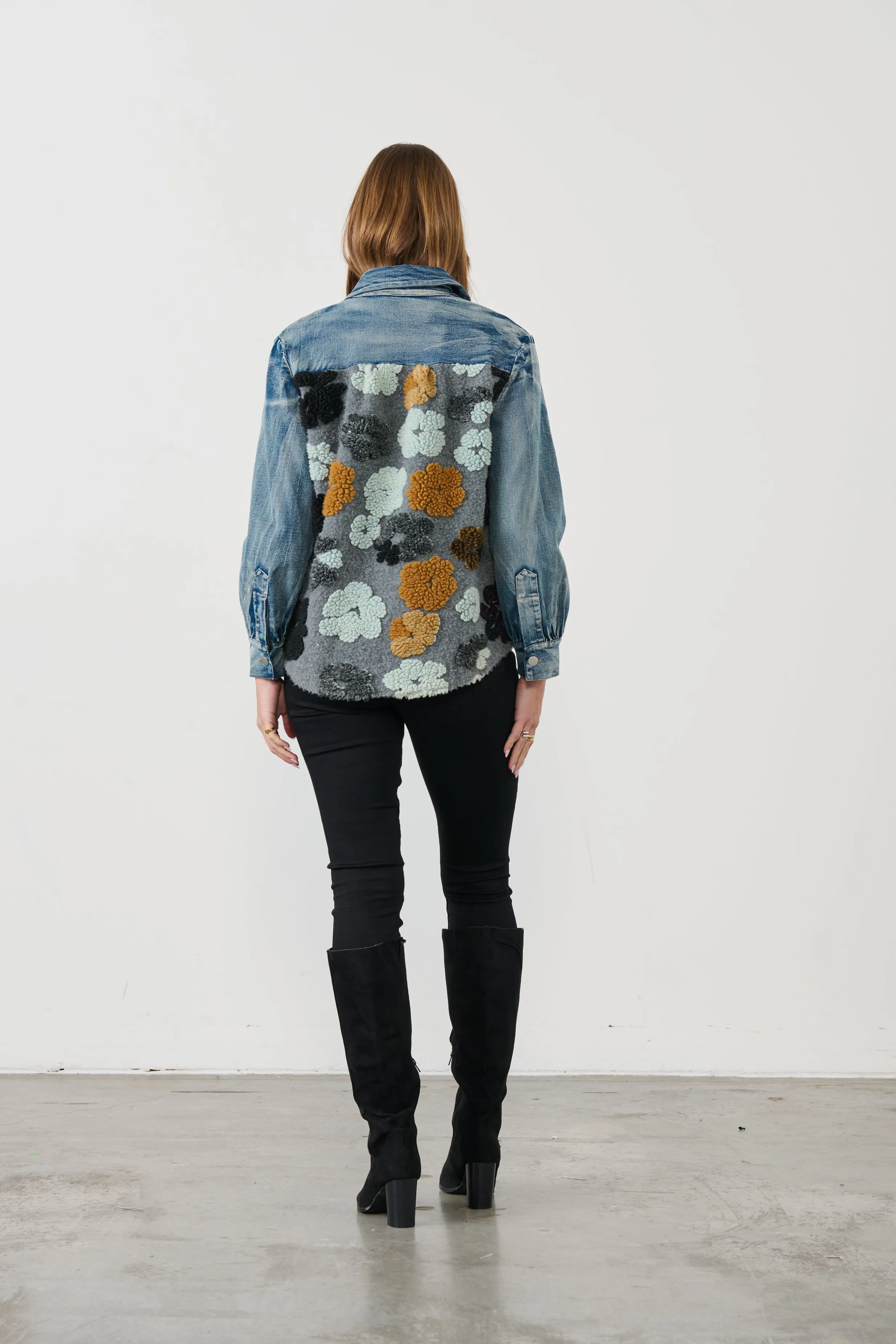 Denim Floral Jacket