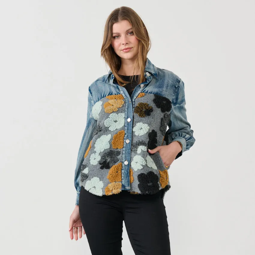 Denim Floral Jacket