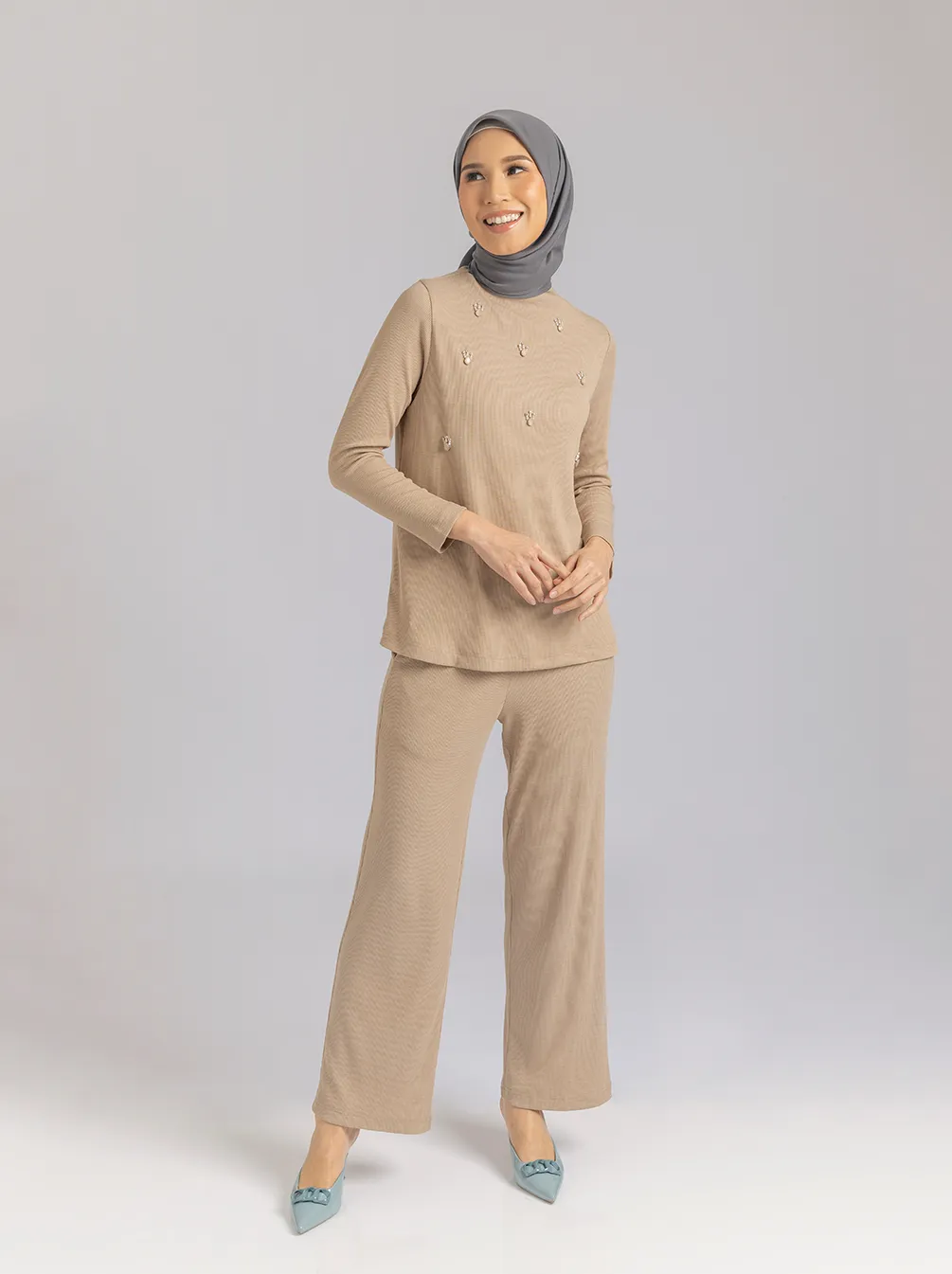 DIVYA EMB TOP BEIGE