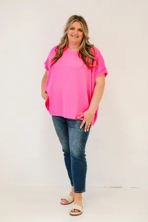 Do You Believe In Love Ribbed Top in Fuschia