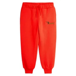 Dog Emb Sweatpants - Red