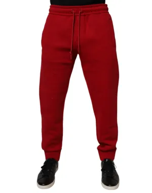 Dolce & Gabbana Red Cotton Jogger Jogging Pants