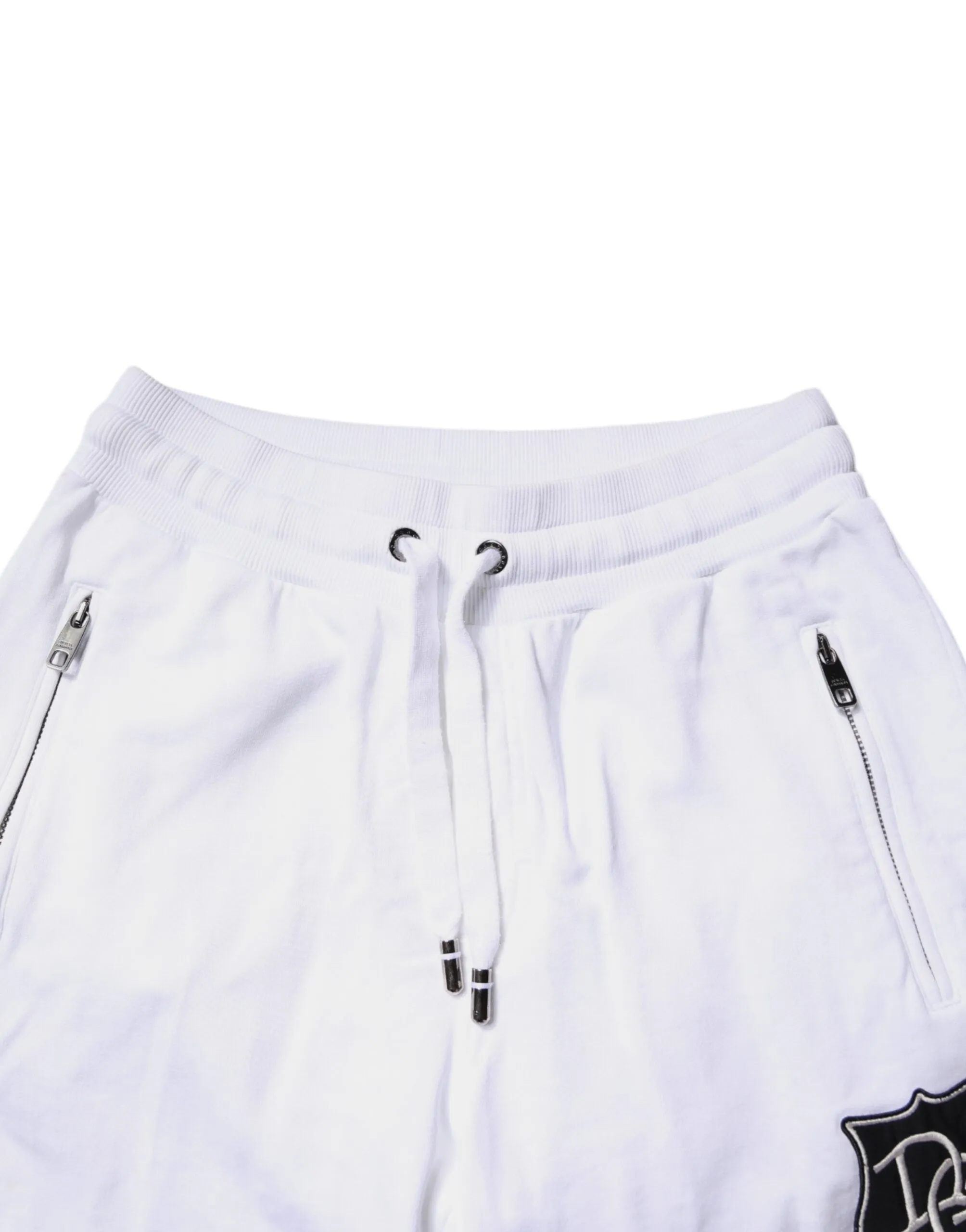 Dolce & Gabbana White Logo Patch Men Skinny Sweatpants Pants