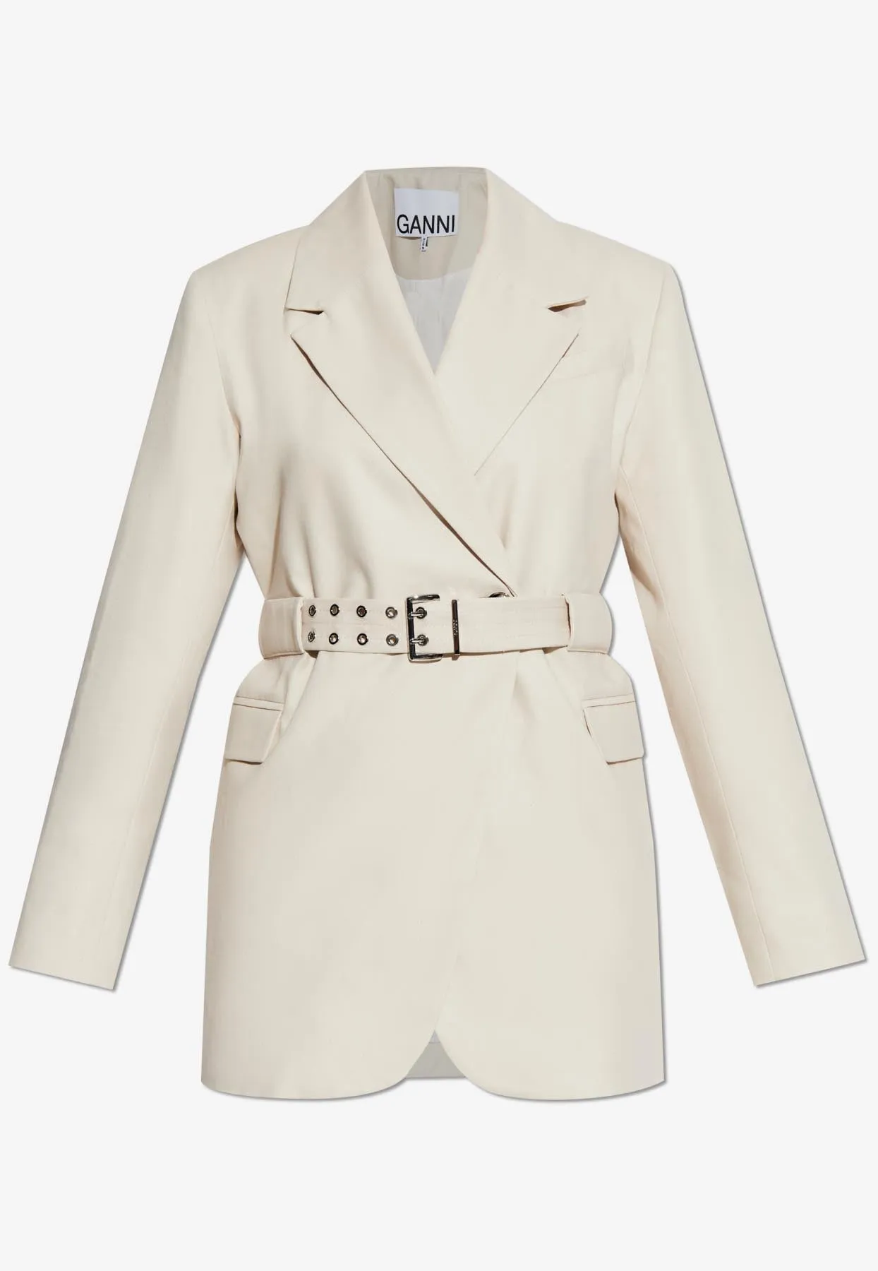 Double-Breasted Belted Blazer