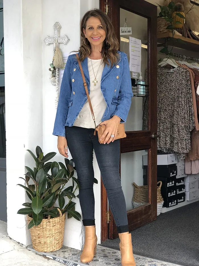 Double Button Denim Jacket