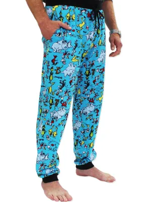 Dr. Seuss Characters Grinch Cat in the Hat Holiday Jogger Pajama Pants