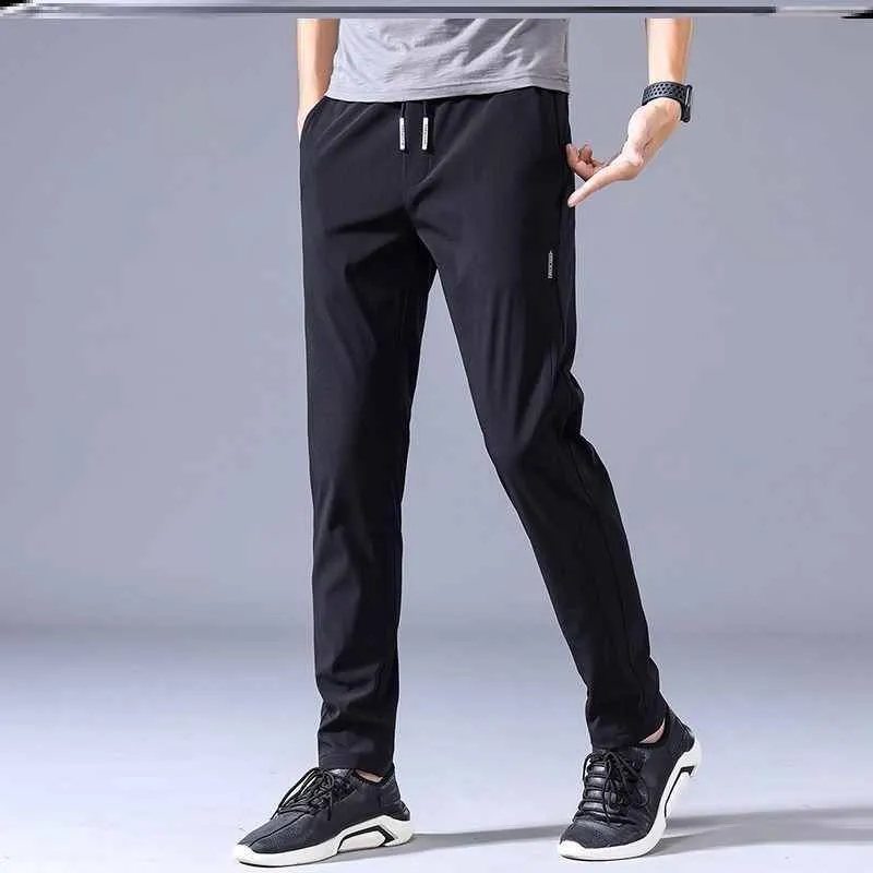 Drawstring Casual Pants Thin Loose Straight Sweatpants for Men