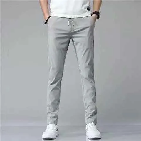Drawstring Casual Pants Thin Loose Straight Sweatpants for Men