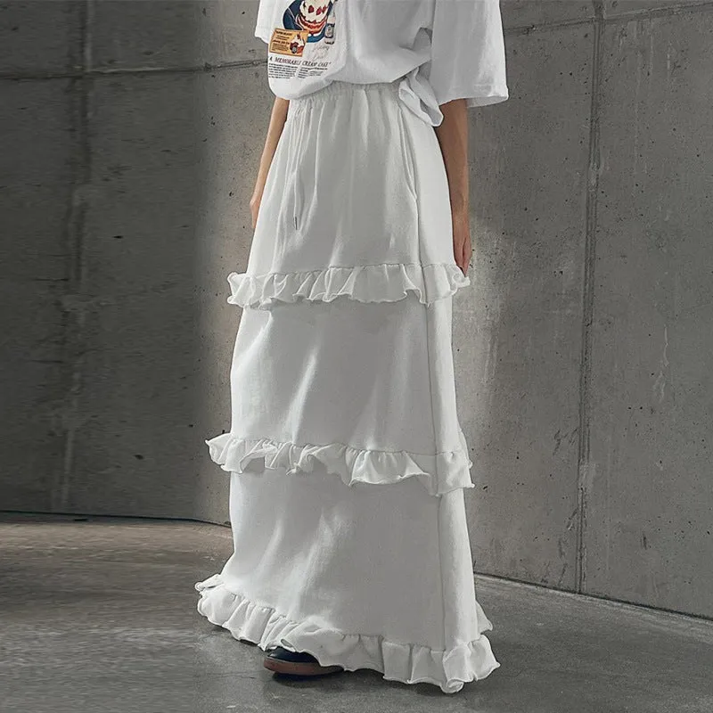 Elastic Waist A-Line Skirt