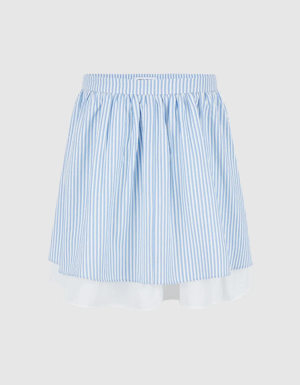 Elastic Waist Striped Mini A-Line Skirt