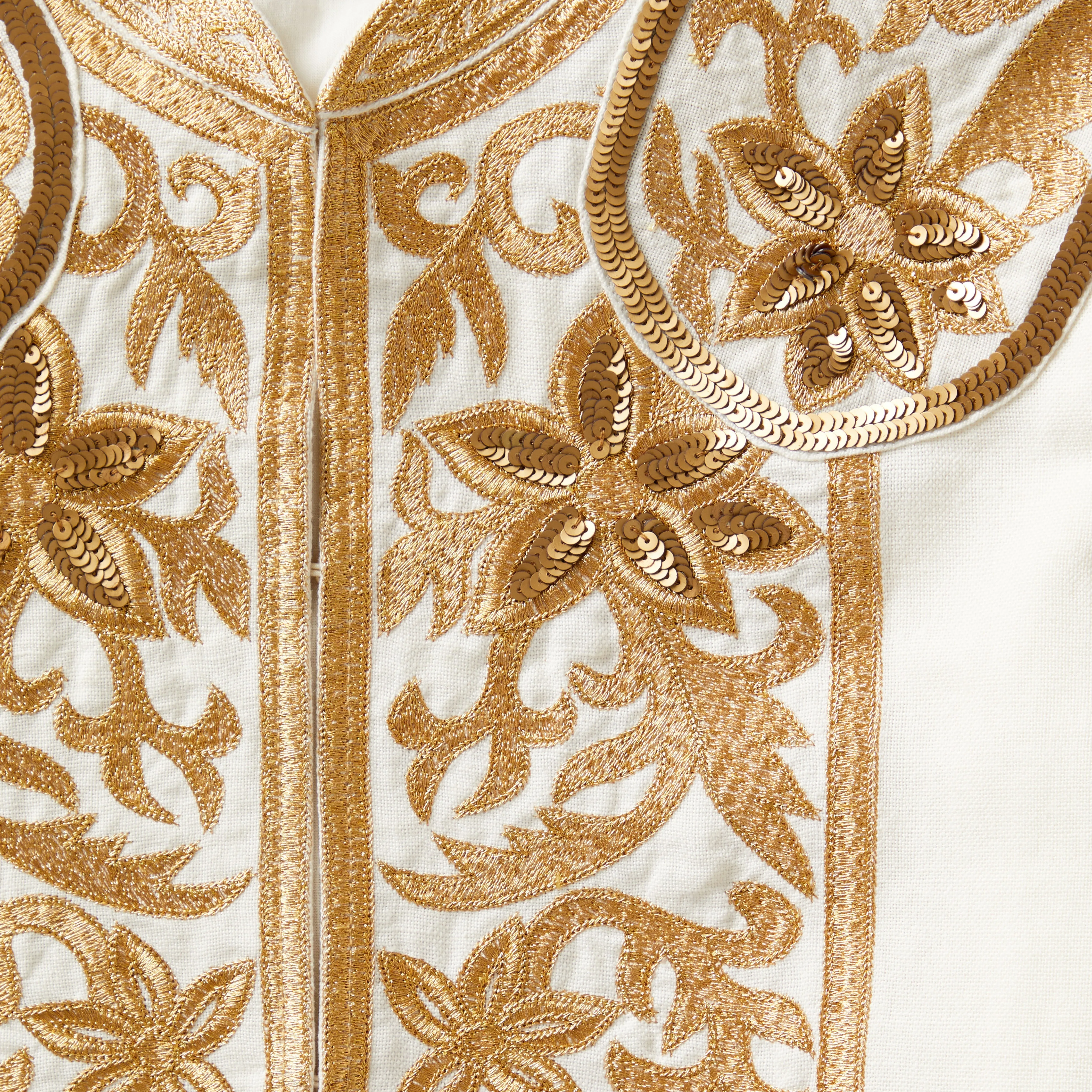 Embroidered Linen Bolero