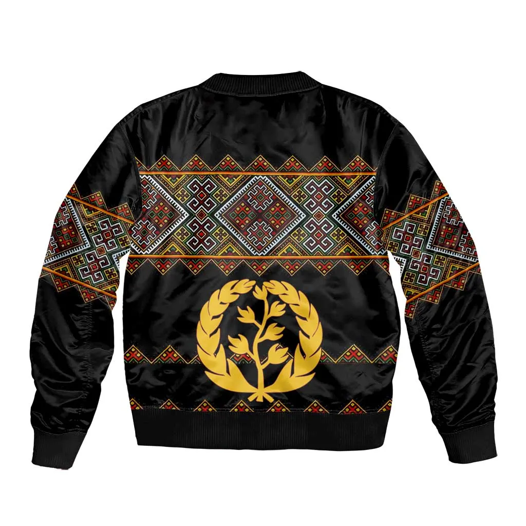 Eritrea Bomber Jacket Tilet Mix Eritrean Cross - Black LT7