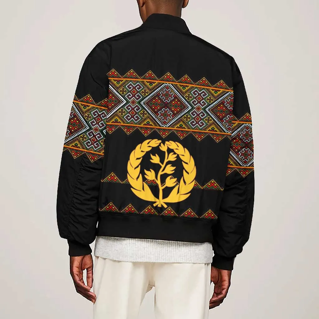 Eritrea Bomber Jacket Tilet Mix Eritrean Cross - Black LT7