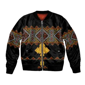 Eritrea Bomber Jacket Tilet Mix Eritrean Cross - Black LT7