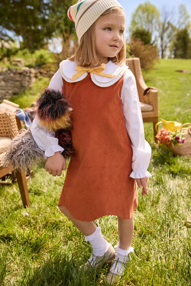 Ezme Blouse -- White w/ Mustard