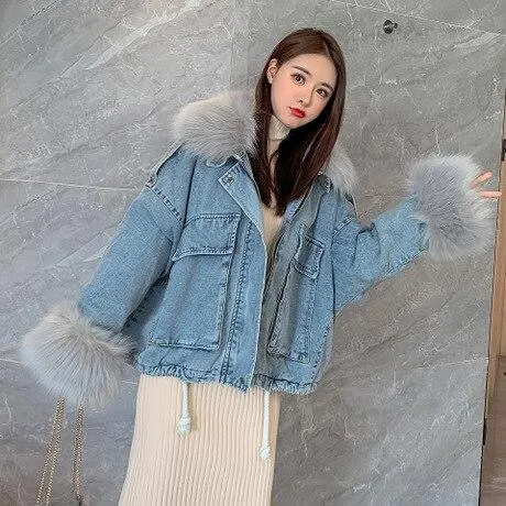 Fauxy Fur Denim Jacket
