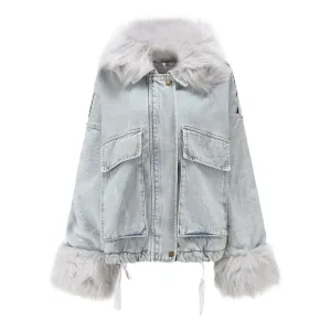 Fauxy Fur Denim Jacket