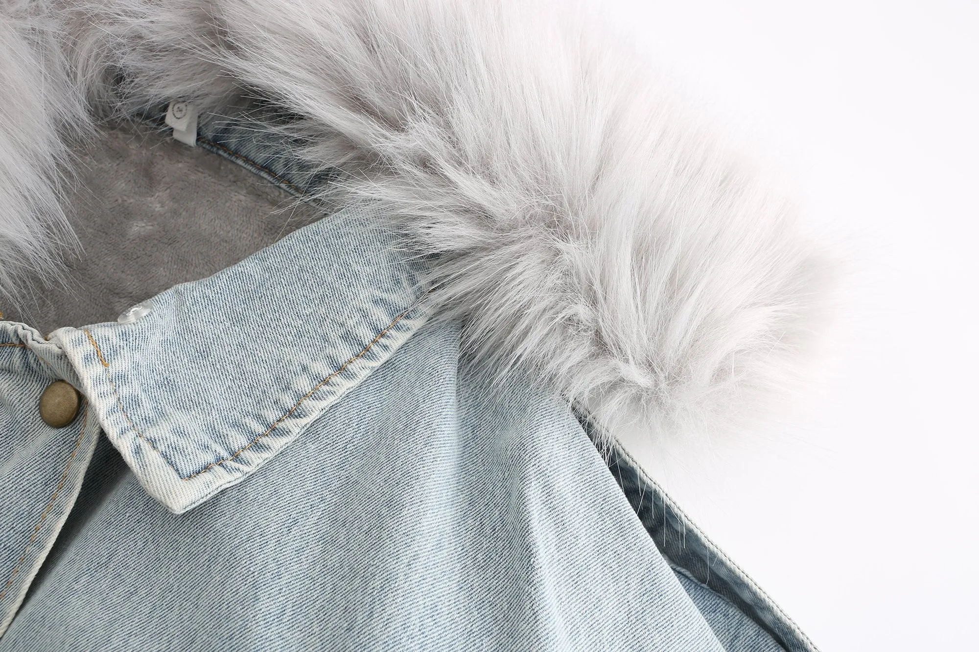 Fauxy Fur Denim Jacket