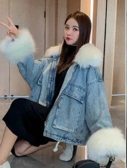 Fauxy Fur Denim Jacket
