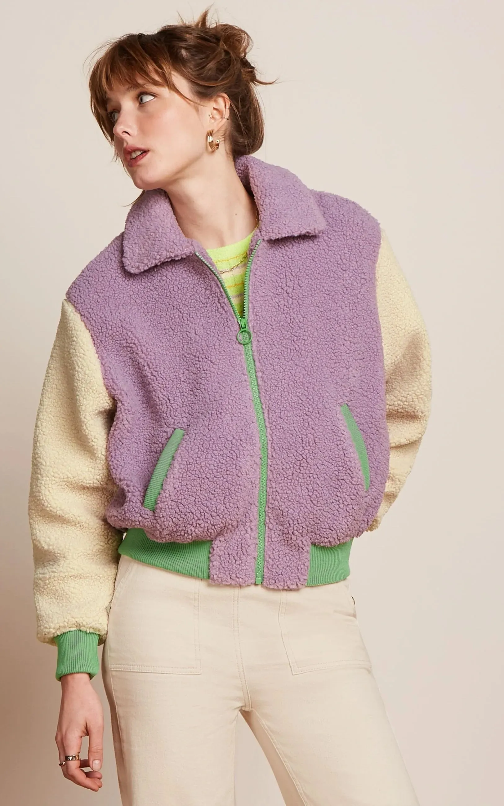 Fay Jacket Teddy Sheer Lilac